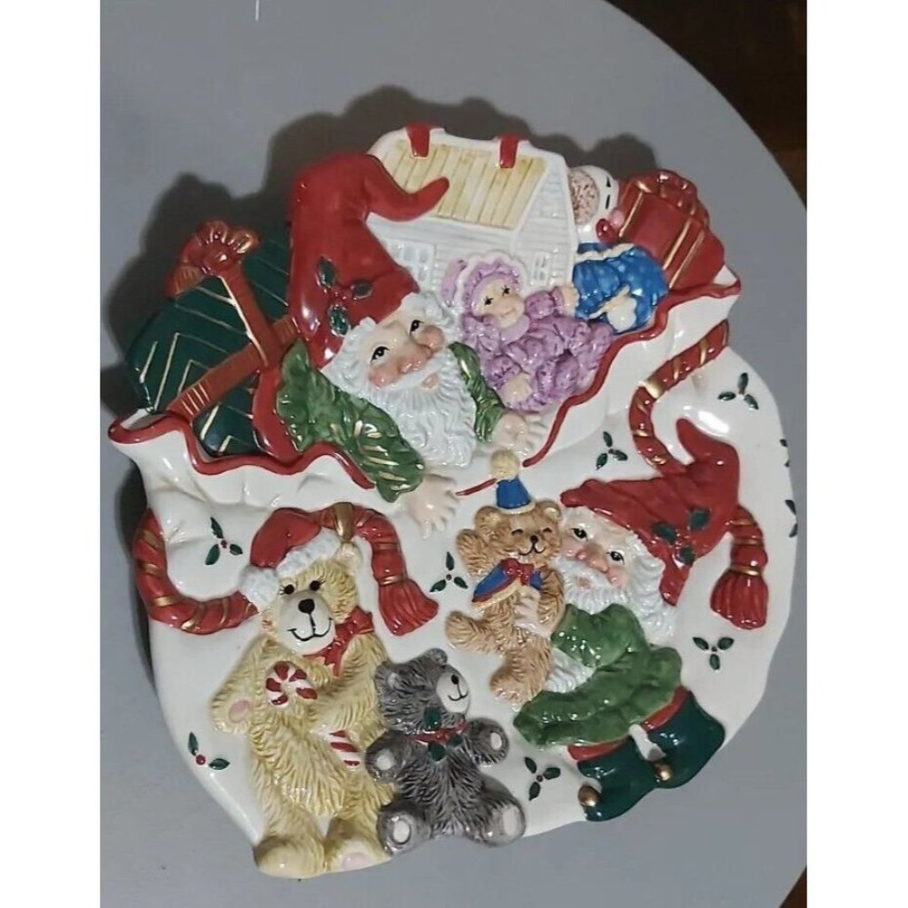 Fitz & Floyd Holiday Elf Christmas 3D Plate 2003